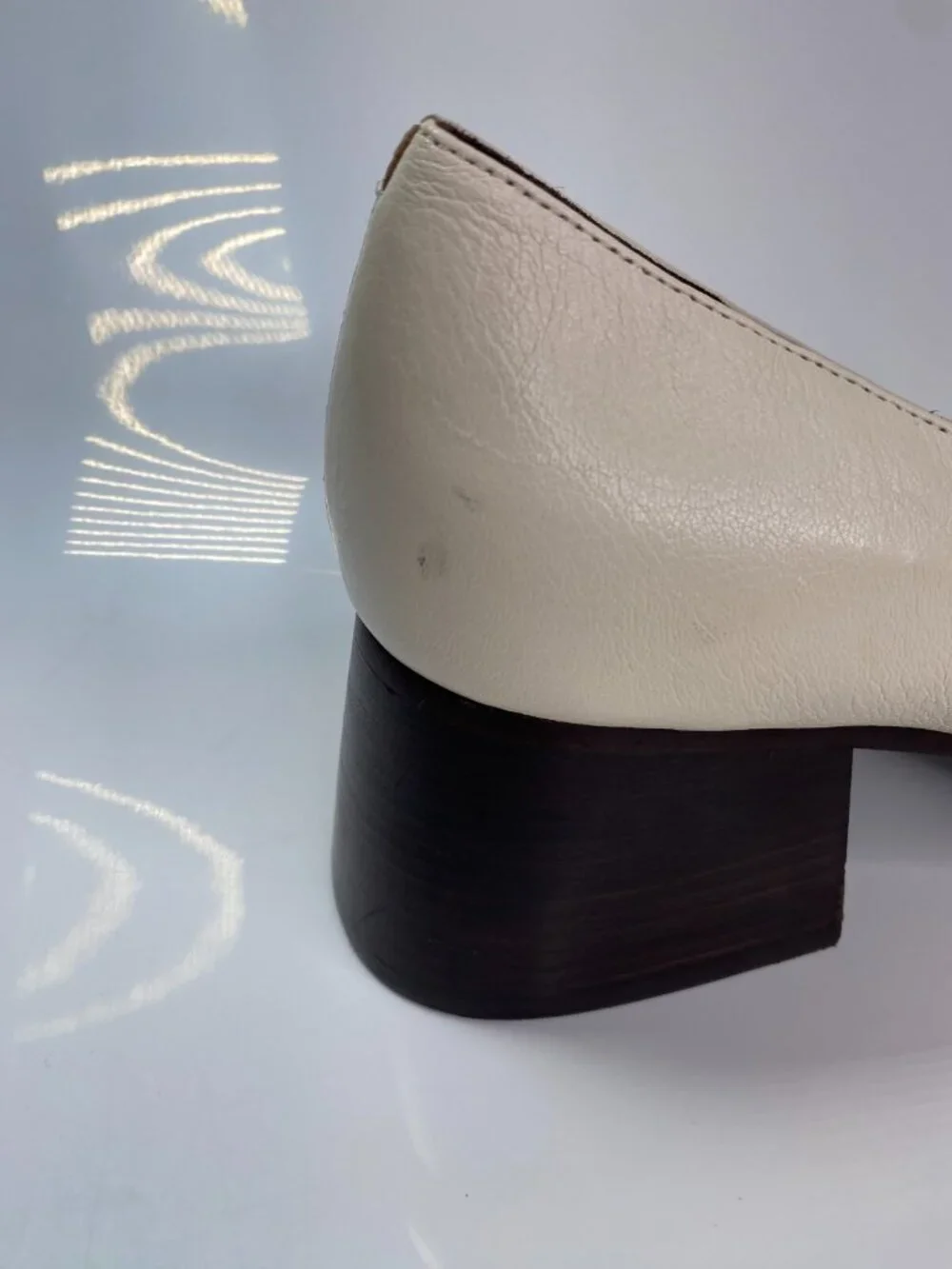 Tory Burch Women's Perrine High Heel Leather White Loafer Pumps Sz 9.5